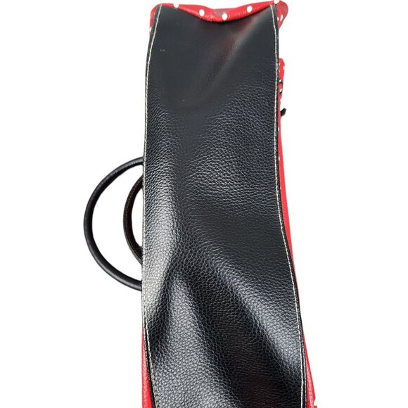 Disney Parks Minnie Mouse Red Polka Dot Handbag With Black Handles - Picture 4 of 9